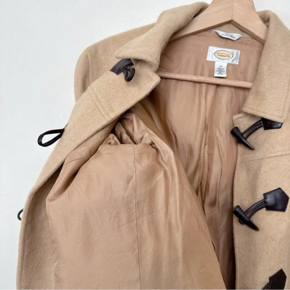 Talbots Womens 12 Pure Camel Hair Brown Short Peacoat Jacket - Picture 15 of 16